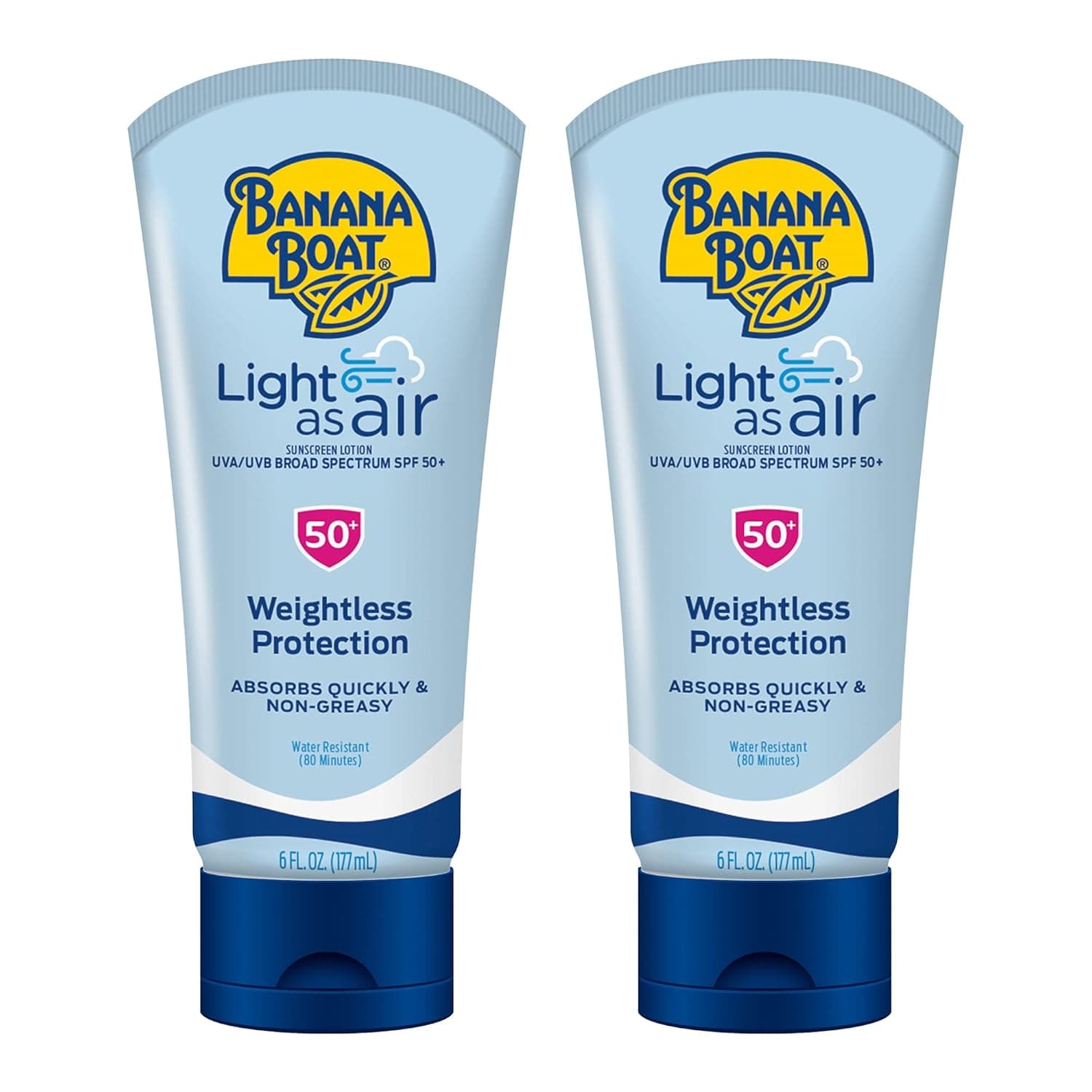 Banana Boat Light As Air Sunscreen Lotion SPF 50 Twin Pack